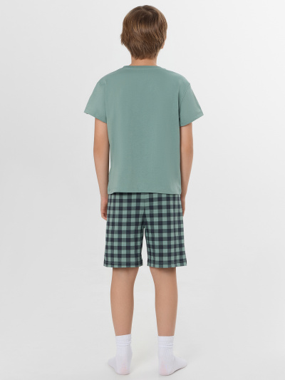Футболка, шорты Mark Formelle 563322/25-39771ПП-0 зеленая_пастель_зеленая_клетка_1_сл_на_пол - фото 1