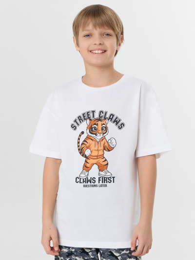 Брюки, футболка Mark Formelle 563337/25-40744ПП-0 белый_тигры_камуфляж_3_сл_на_пол - фото 2