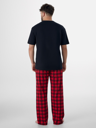 Брюки, футболка Mark Formelle 591039/25-5001ПП-0 черный_черная_клетка_на_красном_3_сл_на_пол - фото 1