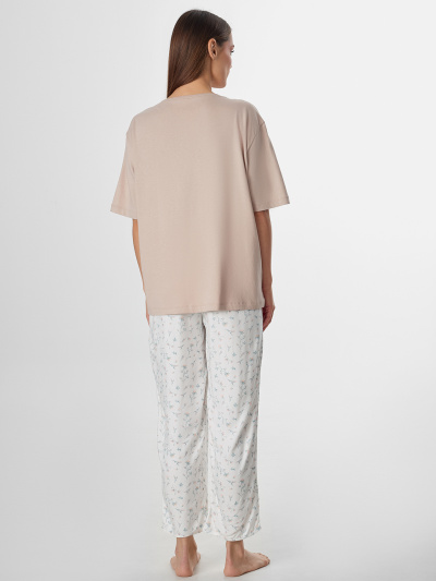 Брюки, футболка Mark Formelle 592541/25-34509ПП-14 бежевый_цветы_на_холодном_молоке - фото 2