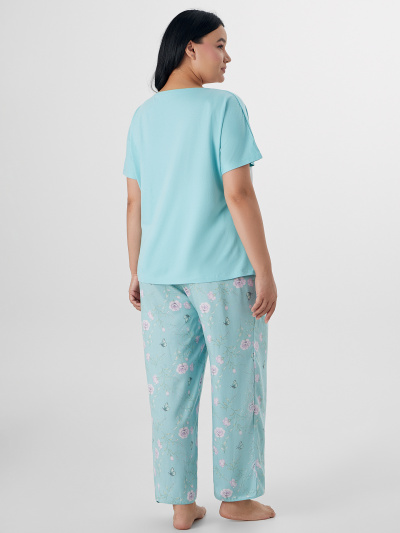 Брюки, футболка Mark Formelle 592545/25-35485ПП-14 мятный_цветы_на_мятном - фото 1