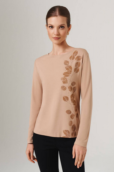 Лонгслив Nelva 23121 бежевый - фото 1