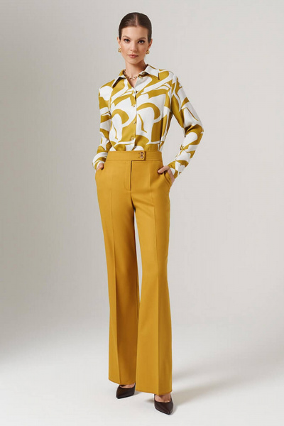 Брюки Nelva 31085 золотая олива - фото 1