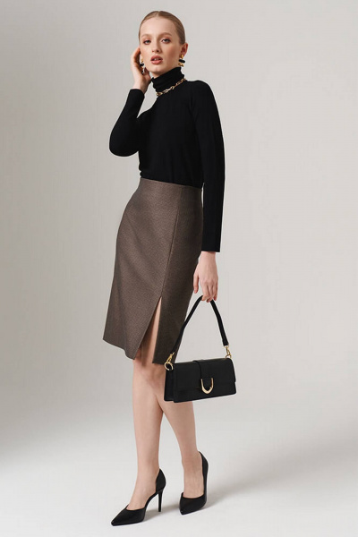 Юбка Nelva 4849 черно-бежевый - фото 1
