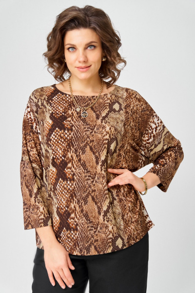 Джемпер Bliss 9402 коричневый_змея - фото 5