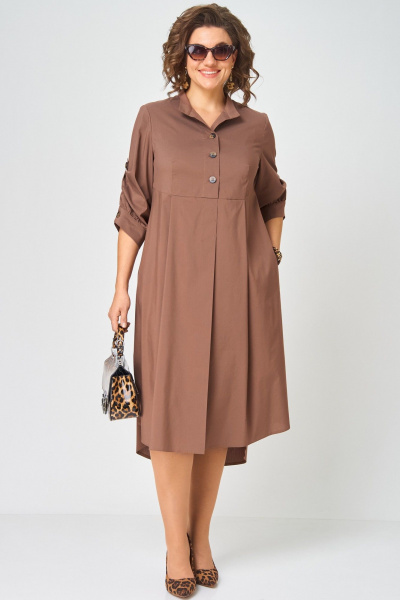 Платье EVA GRANT 7168 капучино - фото 3