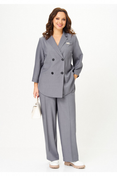 Брюки, жакет Твой имидж 2331 серый_в_полоску - фото 4