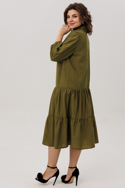 Платье Anelli 1798 испанская-оливка - фото 10