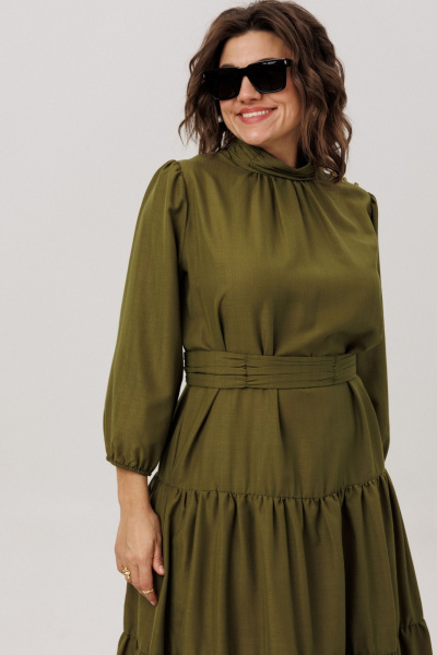 Платье Anelli 1798 испанская-оливка - фото 9