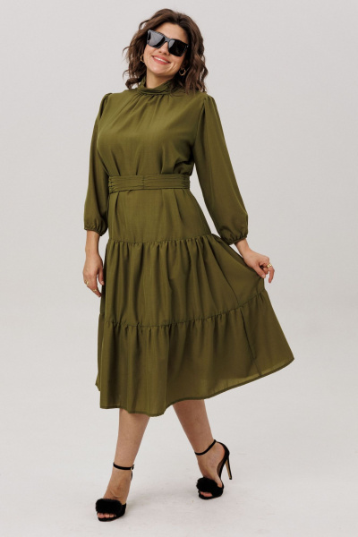 Платье Anelli 1798 испанская-оливка - фото 8
