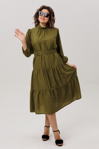 Платье Anelli 1798 испанская-оливка - фото 2