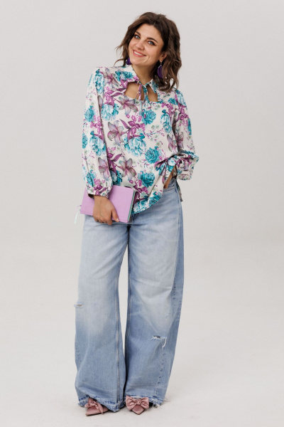 Блуза Anelli 1806 розы_лилии_пионы - фото 3