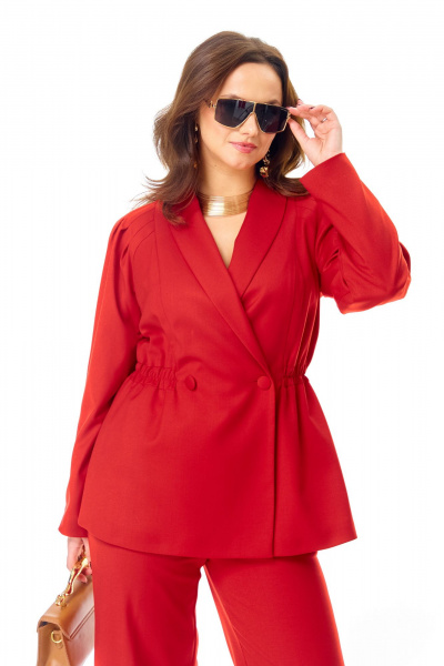 Брюки, жакет Ольга Стиль С-993 красный - фото 4