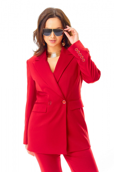 Брюки, жакет, жилет Ольга Стиль С-992 красный - фото 7