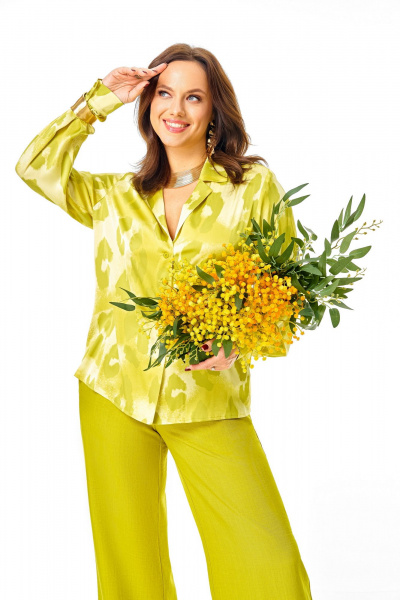 Блуза, брюки Ольга Стиль С-995 желтый - фото 7