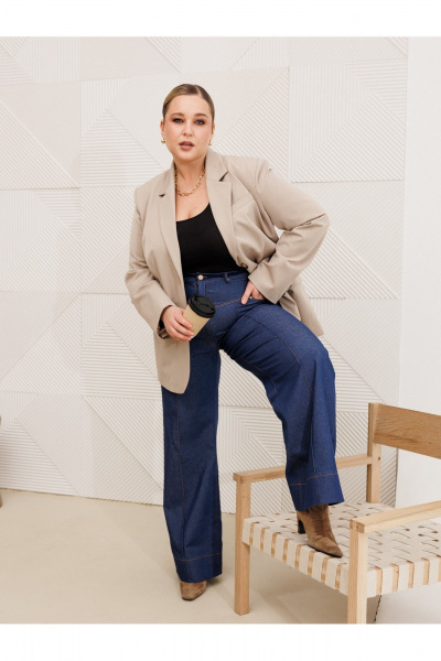 Жакет AVA fashion М-172 бежевый - фото 6