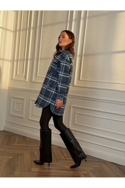 Рубашка Dilana VIP 2127 сине-голубой - фото 9