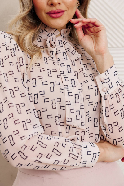 Блуза, жилет, юбка Мода Юрс 26-2538 пудра_принт - фото 6