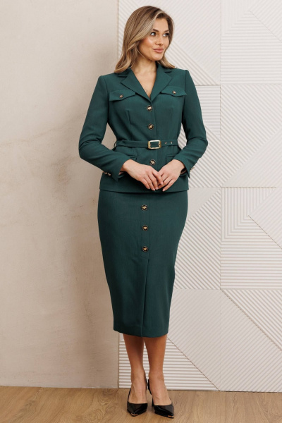 Жакет, юбка Мода Юрс 25-2935 малахит - фото 2