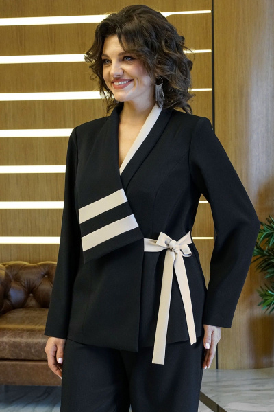 Брюки, жакет Alani Collection 2280 черный - фото 3