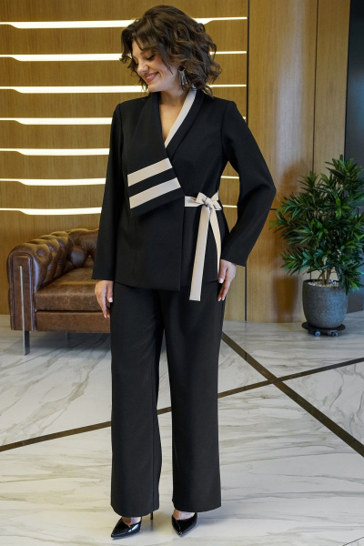 Брюки, жакет Alani Collection 2280 черный - фото 2