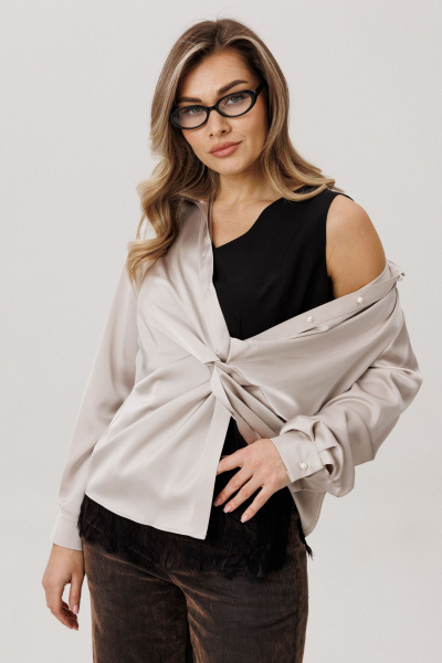 Блуза Anelli 1791 айс_латте - фото 7