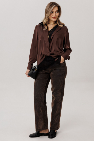 Блуза Anelli 1663 горький_шоколад - фото 8