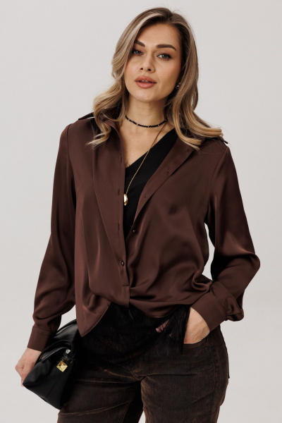 Блуза Anelli 1663 горький_шоколад - фото 2