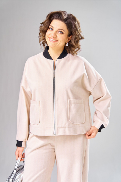 Бомбер V&N Fashion 1101 бежевый - фото 1