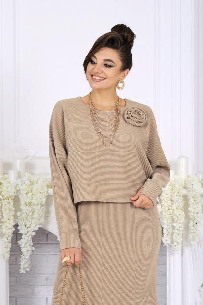 Джемпер, платье Ninele 7521 бежевый - фото 10