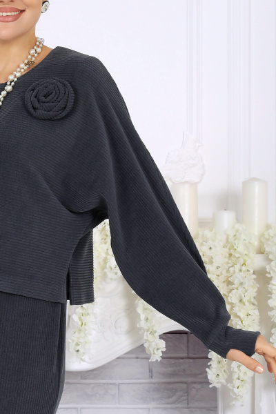 Джемпер, платье Ninele 7521 серый - фото 9