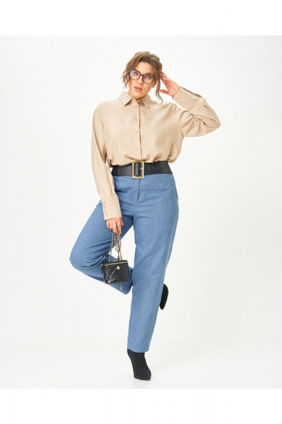 Блуза GRATTO 4468 бежевый - фото 6