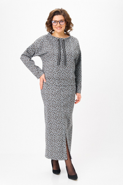 Джемпер, юбка Michel chic 1444 серый_лео - фото 2