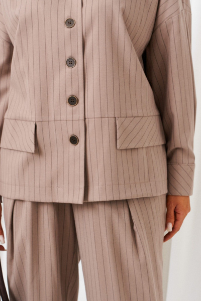 Брюки, рубашка Beautiful&Free 6414 полоска_капучино - фото 4