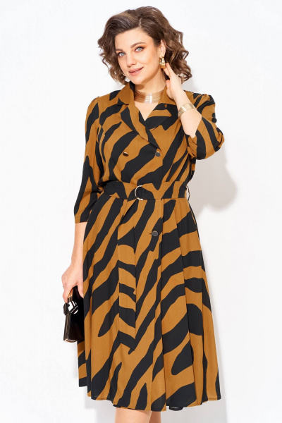 Платье Liliana 1418н карамель_черный - фото 7