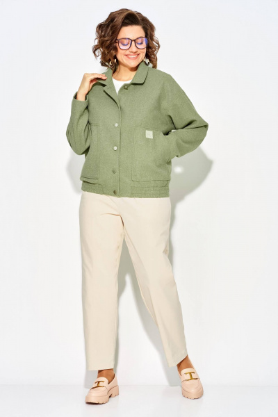 Брюки, жакет Liliana 1506/1507 фисташка+экрю - фото 5