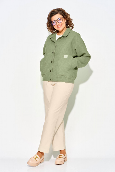 Брюки, жакет Liliana 1506/1507 фисташка+экрю - фото 3