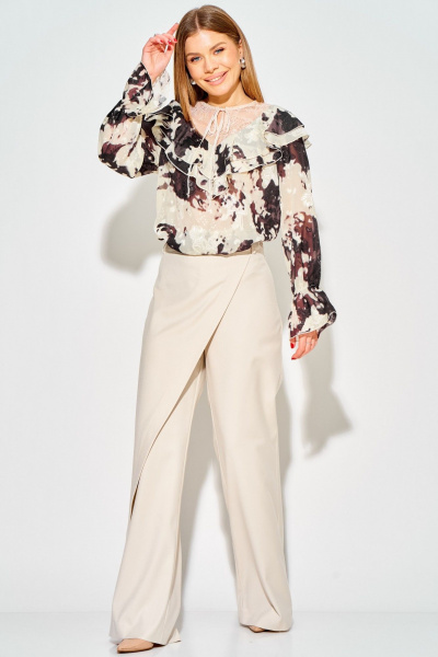 Блуза Laikony L-214 бежево-коричневый - фото 8