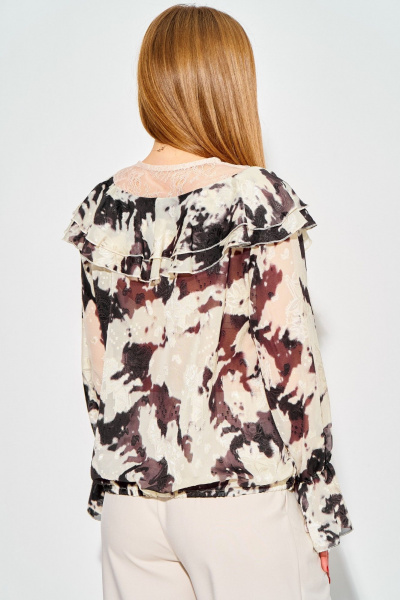 Блуза Laikony L-214 бежево-коричневый - фото 4