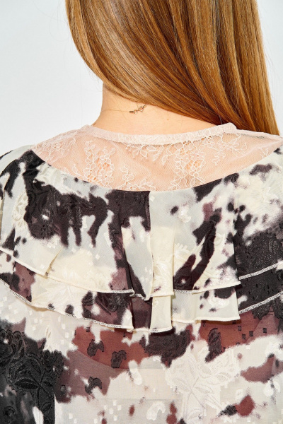 Блуза Laikony L-214 бежево-коричневый - фото 3