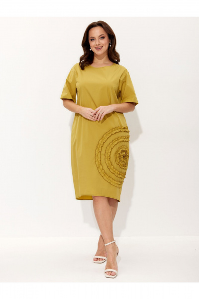 Платье Liona Style 969 олива - фото 2