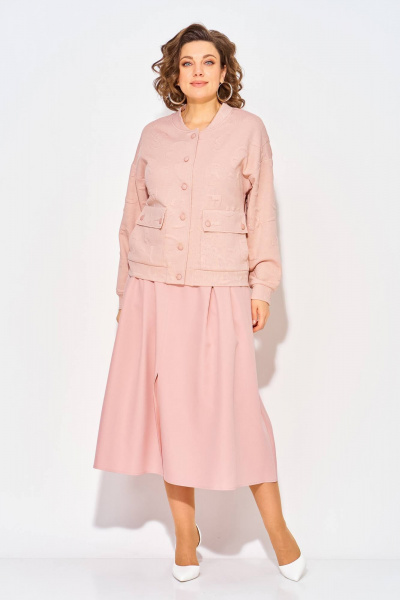 Бомбер, юбка Liliana 1513 пудра - фото 7