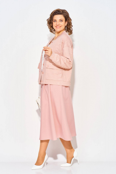 Бомбер, юбка Liliana 1513 пудра - фото 6