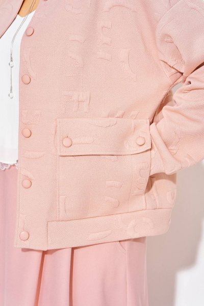 Бомбер, юбка Liliana 1513 пудра - фото 3