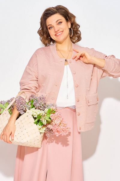 Бомбер, юбка Liliana 1513 пудра - фото 2