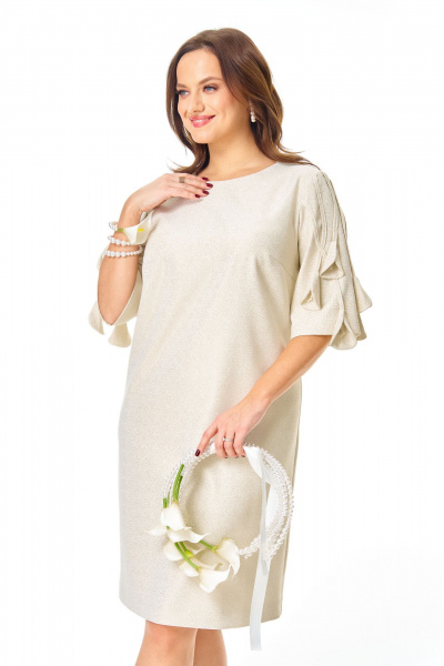 Платье Ольга Стиль С-990 бежевый - фото 9