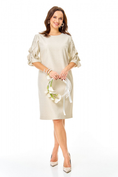 Платье Ольга Стиль С-990 бежевый - фото 8
