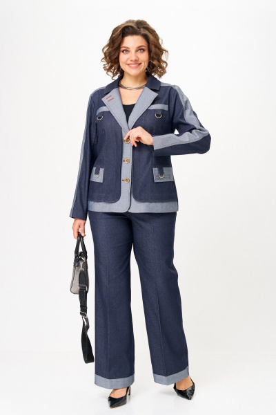 Брюки, жакет Aira Style 24239 синий - фото 14