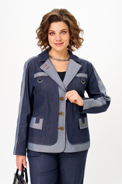 Брюки, жакет Aira Style 24239 синий - фото 9