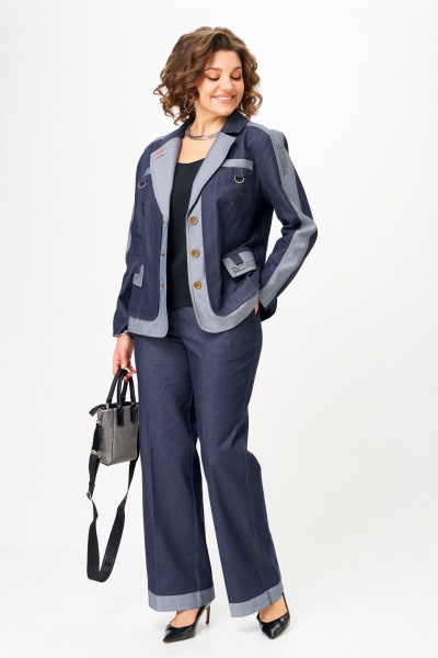 Брюки, жакет Aira Style 24239 синий - фото 6